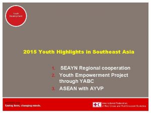 Youth Development 2015 Youth Highlights in Southeast Asia