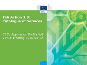 ISA Action 1 3 Catalogue of Services CPSV