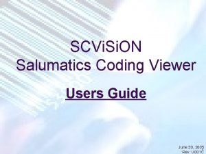 SCVi Si ON Salumatics Coding Viewer Users Guide