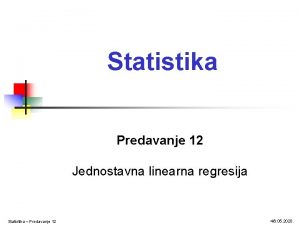 Regresija statistika