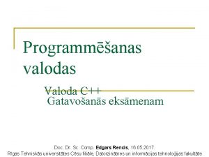 Programmanas valodas Valoda C Gatavoans eksmenam Doc Dr