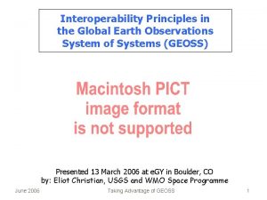 Interoperability Principles in the Global Earth Observations System