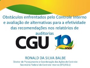 Obstculos enfrentados pelo Controle Interno e avaliao de