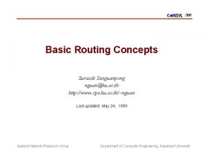 301 Basic Routing Concepts Surasak Sanguanpong nguanku ac