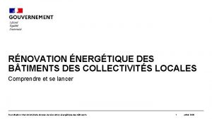 RNOVATION NERGTIQUE DES B TIMENTS DES COLLECTIVITS LOCALES