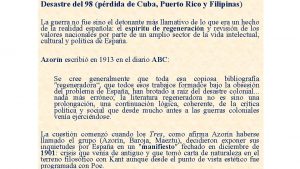 Desastre del 98 prdida de Cuba Puerto Rico