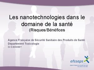 Les nanotechnologies dans le domaine de la sant