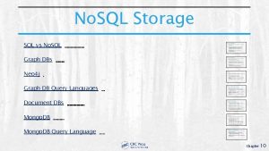 No SQL Storage SQL vs No SQL Graph