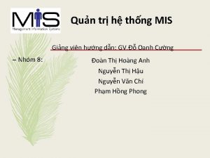 Qun tr h thng MIS Ging vin hng