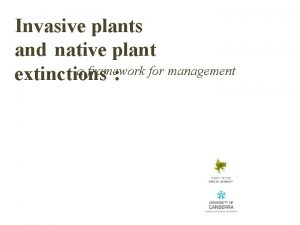 Invasive plants and native plant a framework extinctions