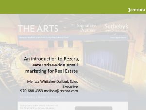 An introduction to Rezora enterprisewide email marketing for