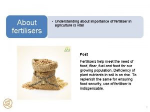 About fertilisers Understanding about importance of fertiliser in