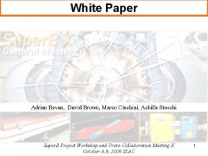 White Paper Adrian Bevan David Brown Marco Ciuchini