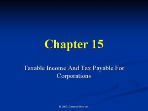 Chapter 15 Taxable Income And Tax Payable For