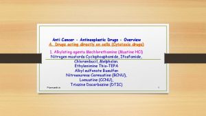 Anti Cancer Antineoplastic Drugs Overview A Drugs acting