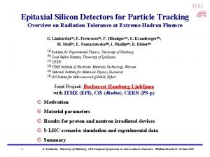 Epitaxial Silicon Detectors for Particle Tracking Overview on