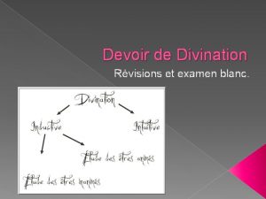 Devoir de Divination Rvisions et examen blanc 1