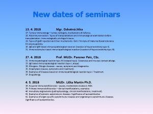 New dates of seminars 13 4 2018 Mgr