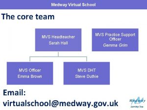 Medway Virtual School The core team MVS Headteacher