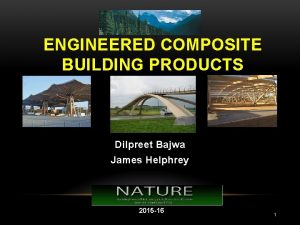 ENGINEERED COMPOSITE BUILDING PRODUCTS Dilpreet Bajwa James Helphrey