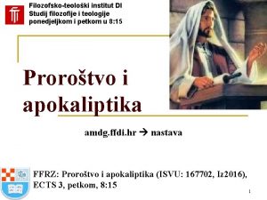 Filozofskoteoloki institut DI Studij filozofije i teologije ponedjeljkom