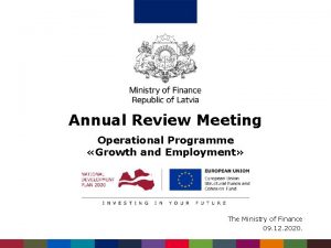 Annual Review Meeting Operational Programme Growth and Employment