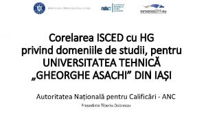 Corelarea ISCED cu HG privind domeniile de studii