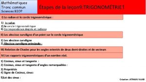 Mathmatiques Tronc commun Sciences BIOF tapes de la