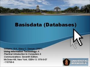Basisdata Databases Williams B K Stacy C Sawyer