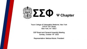 Chapter Touro College of Osteopathic Medicine New York