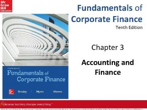 Fundamentals of Corporate Finance Tenth Edition Chapter 3