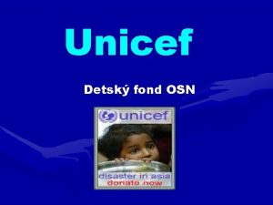 Unicef Detsk fond OSN o je Unicef v