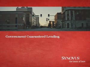 Government Guaranteed Lending Synovus and the PPP Loan