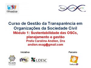 Curso de Gesto da Transparncia em Organizaes da