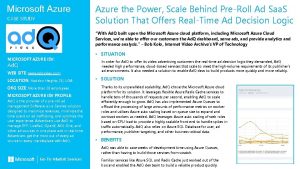 Microsoft Azure CASE STUDY Azure the Power Scale