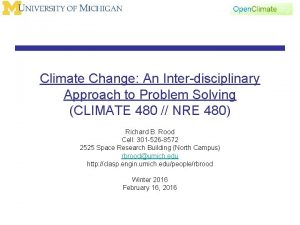 Climate Change An Interdisciplinary Approach to Problem Solving