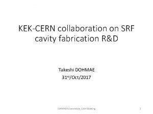 KEKCERN collaboration on SRF cavity fabrication RD Takeshi