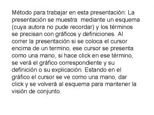 Mtodo para trabajar en esta presentacin La presentacin