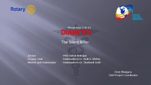 Thrust Area 2016 17 DIABETES The Silent Killer