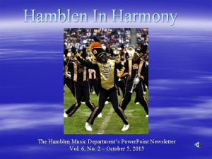 Hamblen In Harmony The Hamblen Music Departments Power