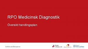 RPO Medicinsk Diagnostik versikt handlingsplan Sydstra sjukvrdsregionen Frbttringsomrdepatientlfte