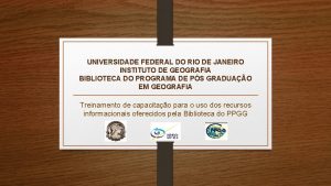 UNIVERSIDADE FEDERAL DO RIO DE JANEIRO INSTITUTO DE