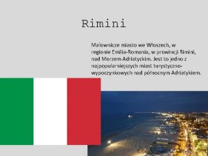 Rimini Malownicze miasto we Woszech w regionie EmiliaRomania