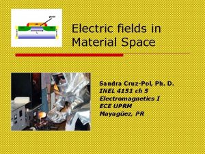 Electric fields in Material Space Sandra CruzPol Ph