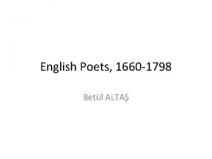 English Poets 1660 1798 Betl ALTA John Drydens