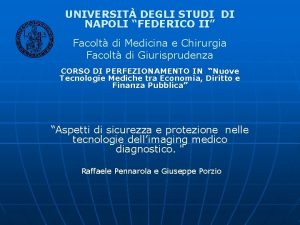 UNIVERSIT DEGLI STUDI DI NAPOLI FEDERICO II Facolt