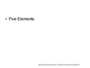 Five Elements https store theartofservice comthefiveelementstoolkit html Five