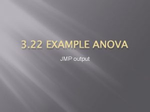 3 22 EXAMPLE ANOVA JMP output Problem 3