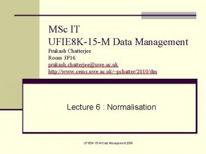 MSc IT UFIE 8 K15 M Data Management