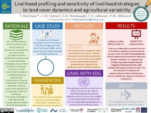 Livelihood profiling and sensitivity of livelihood strategies to
